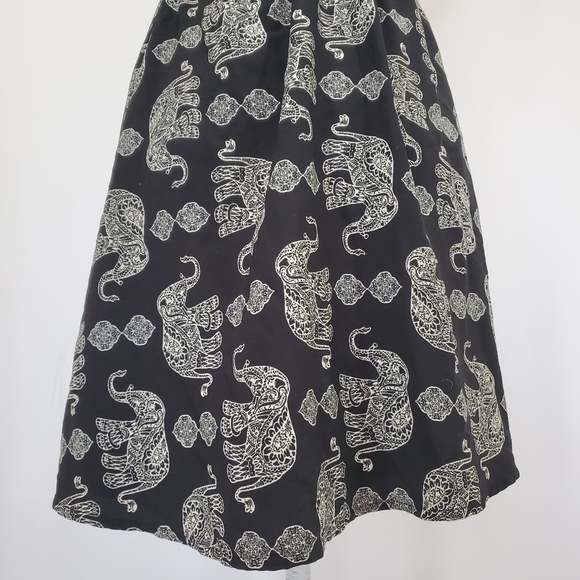 Rue 21 Elephant Print Black Bloused Mini Dress - Picture 6 of 9